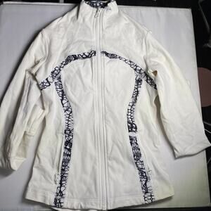 Lululemon Define Jacket Brushed White / White Black Glacier Lace Full Zip Size 6